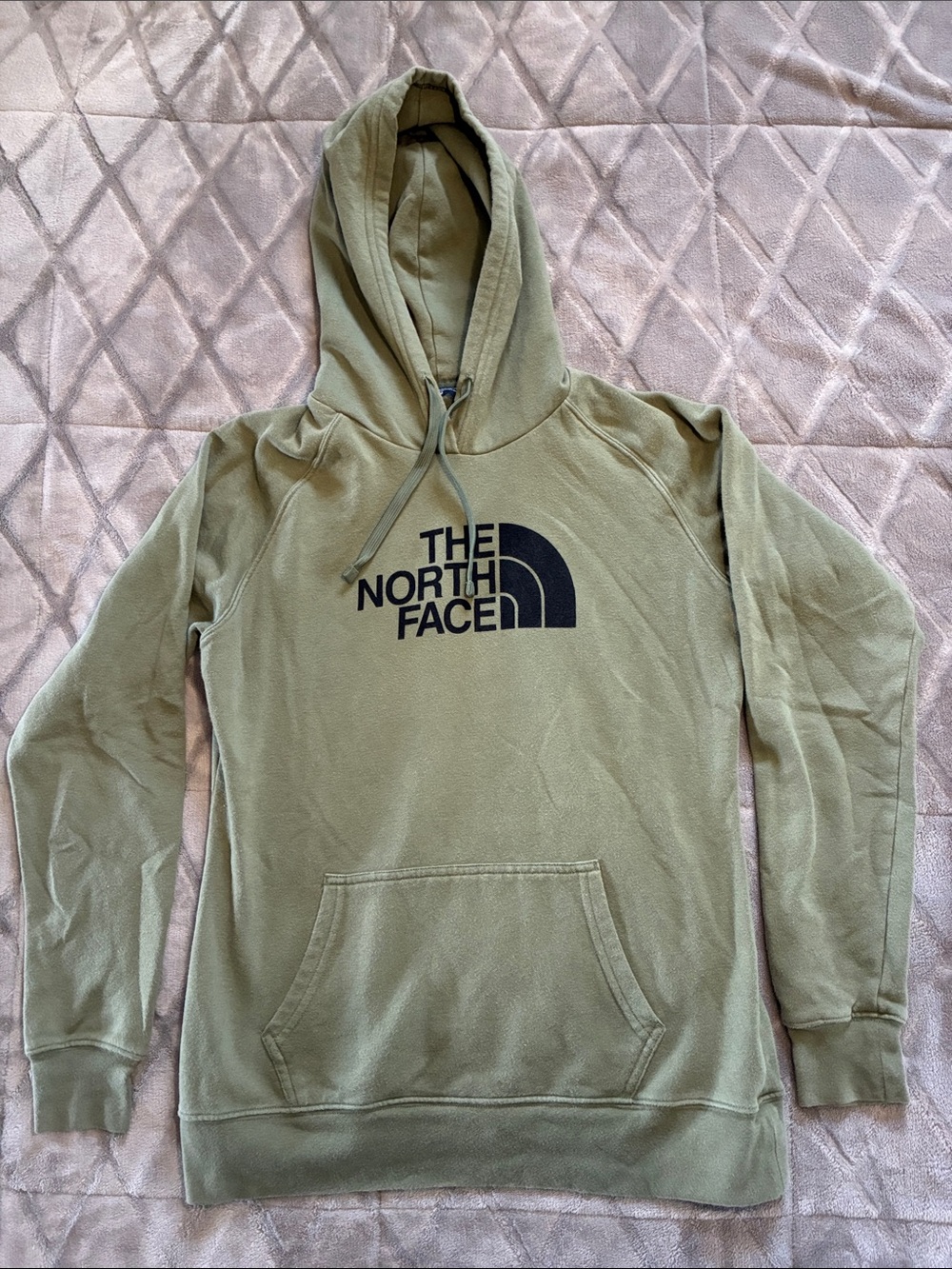 The North Face Women’s Half Dome Olive Green Logo Pullover Hoodie Sz M